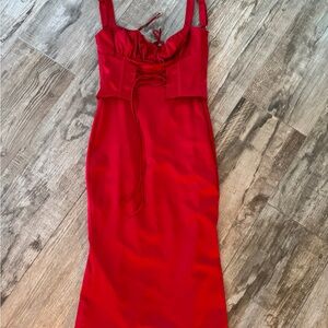 House of CB Red Spaghetti Strap Bodycon Dress